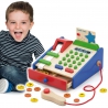 Viga Toys Montessori Wooden Shop Cash Register with Accessories Scanner