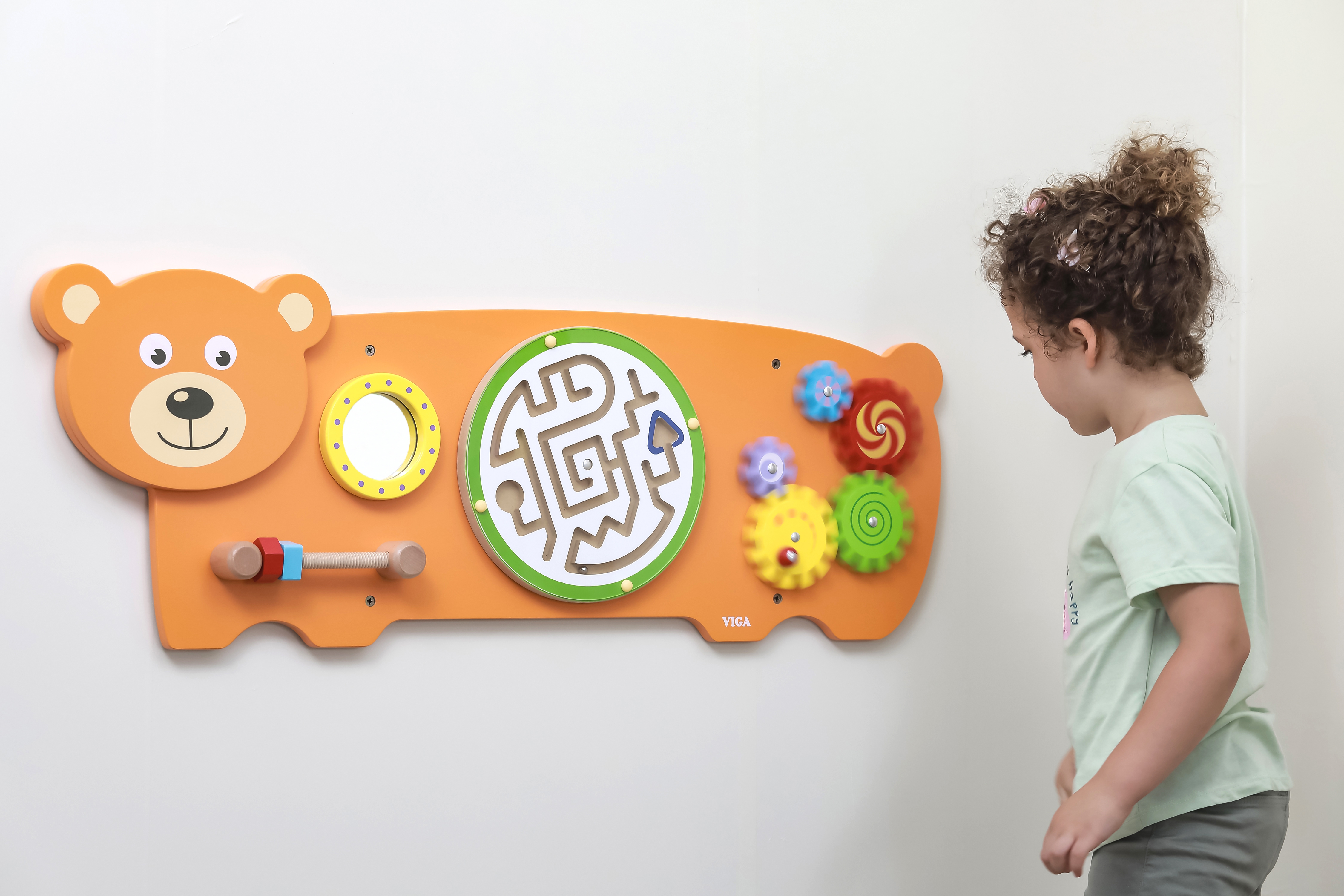 Tablica sensoryczna manipulacyjna miś certyfikat fsc montessori