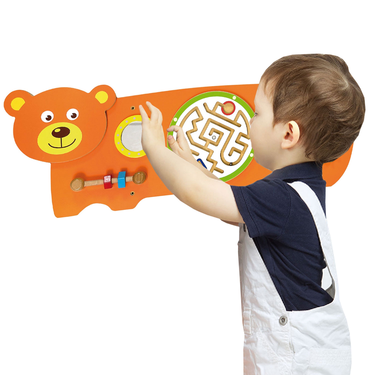 Tablica sensoryczna manipulacyjna miś certyfikat fsc montessori