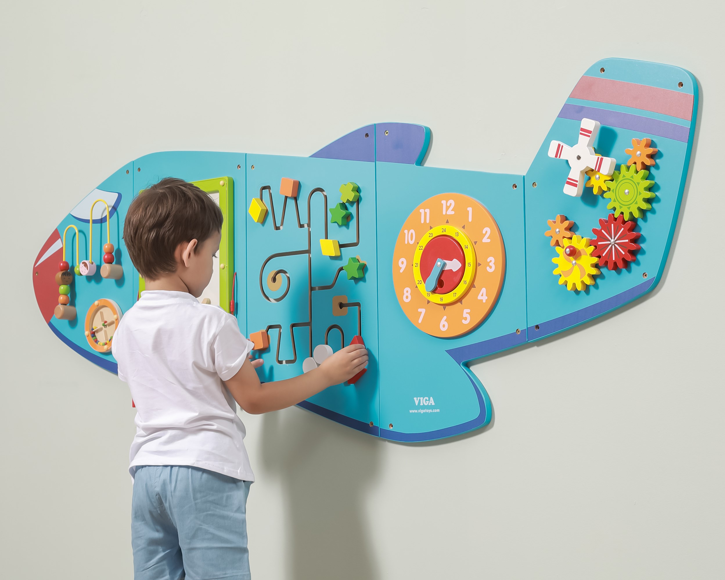Drewniana tablica sensoryczna manipulacyjna samolot certyfikat fsc montessori