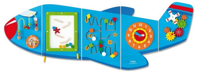 Drewniana tablica sensoryczna manipulacyjna samolot certyfikat fsc montessori