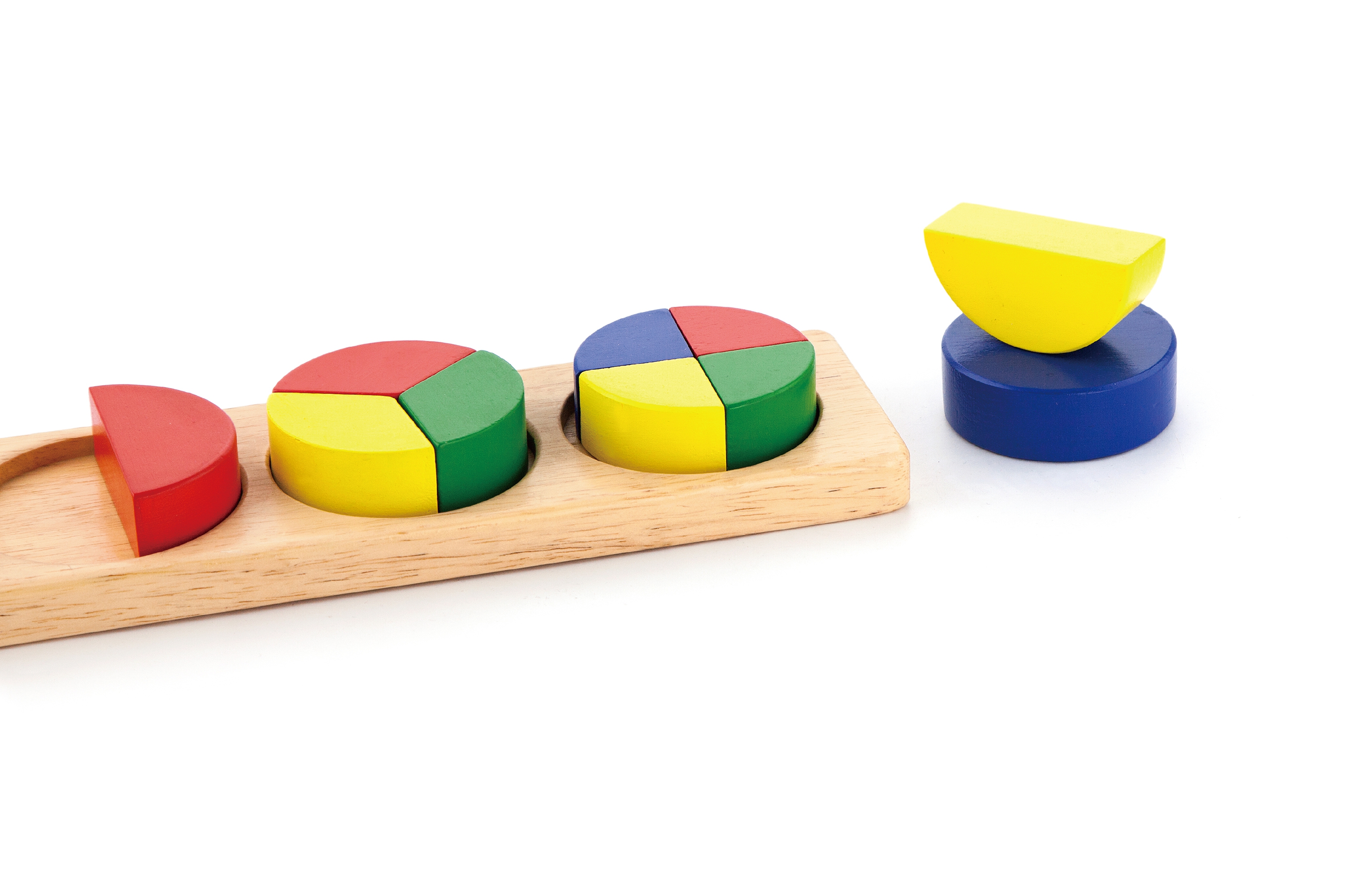 Drewniana układanka klocki matematyczne ułamki 10 klocków montessori