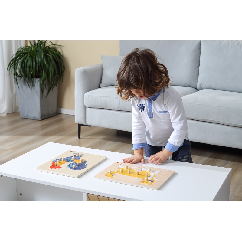 VIGA Drewniane Puzzle Montessori Pies z Pinezkami