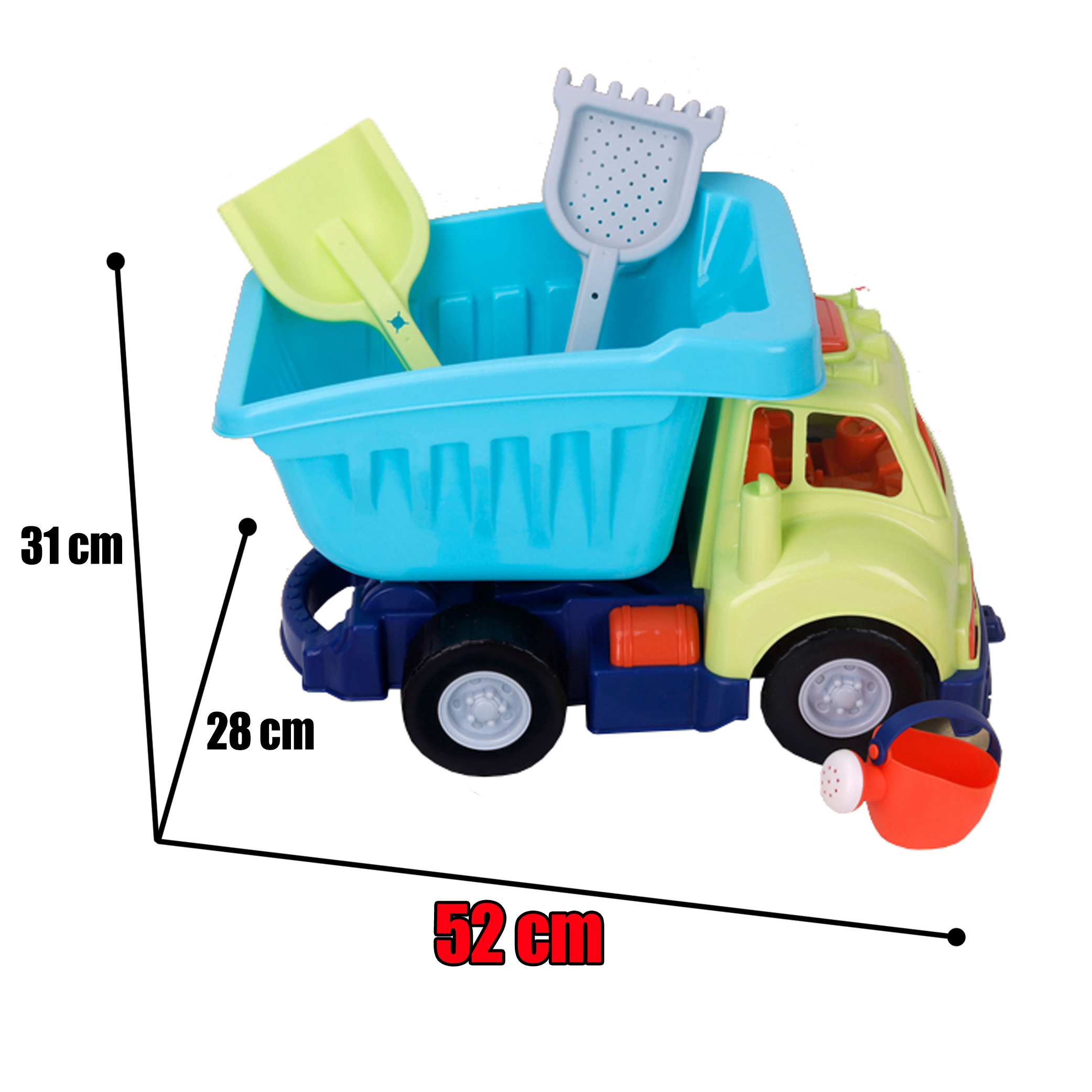 WOOPIE Zestaw do Piasku z Ciężarówką 52 cm XXL  i Foremkami 20 el.