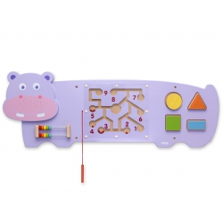 VIGA Tablica Sensoryczna Manipulacyjna Hipopotam Certyfikat FSC Montessori