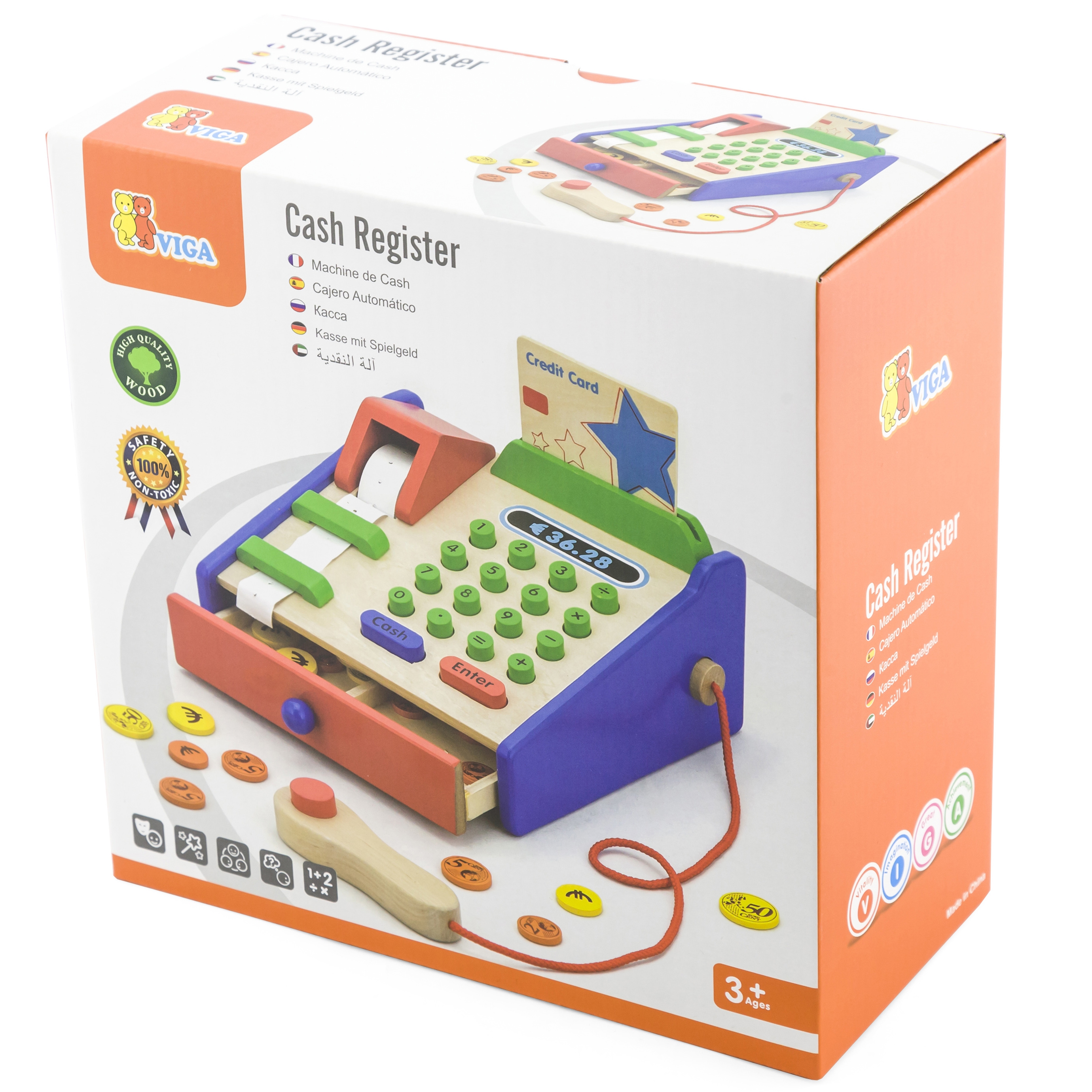 Mali Kupcy - Drewniana Kasa Montessori z Skanerem