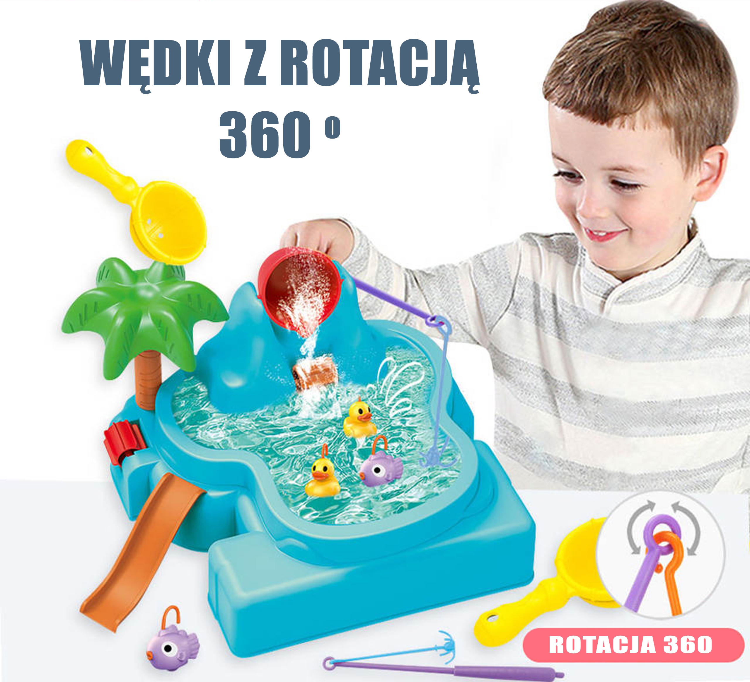 Wodny Raj 2w1 - Łowienie i Zabawa z Wodospadem