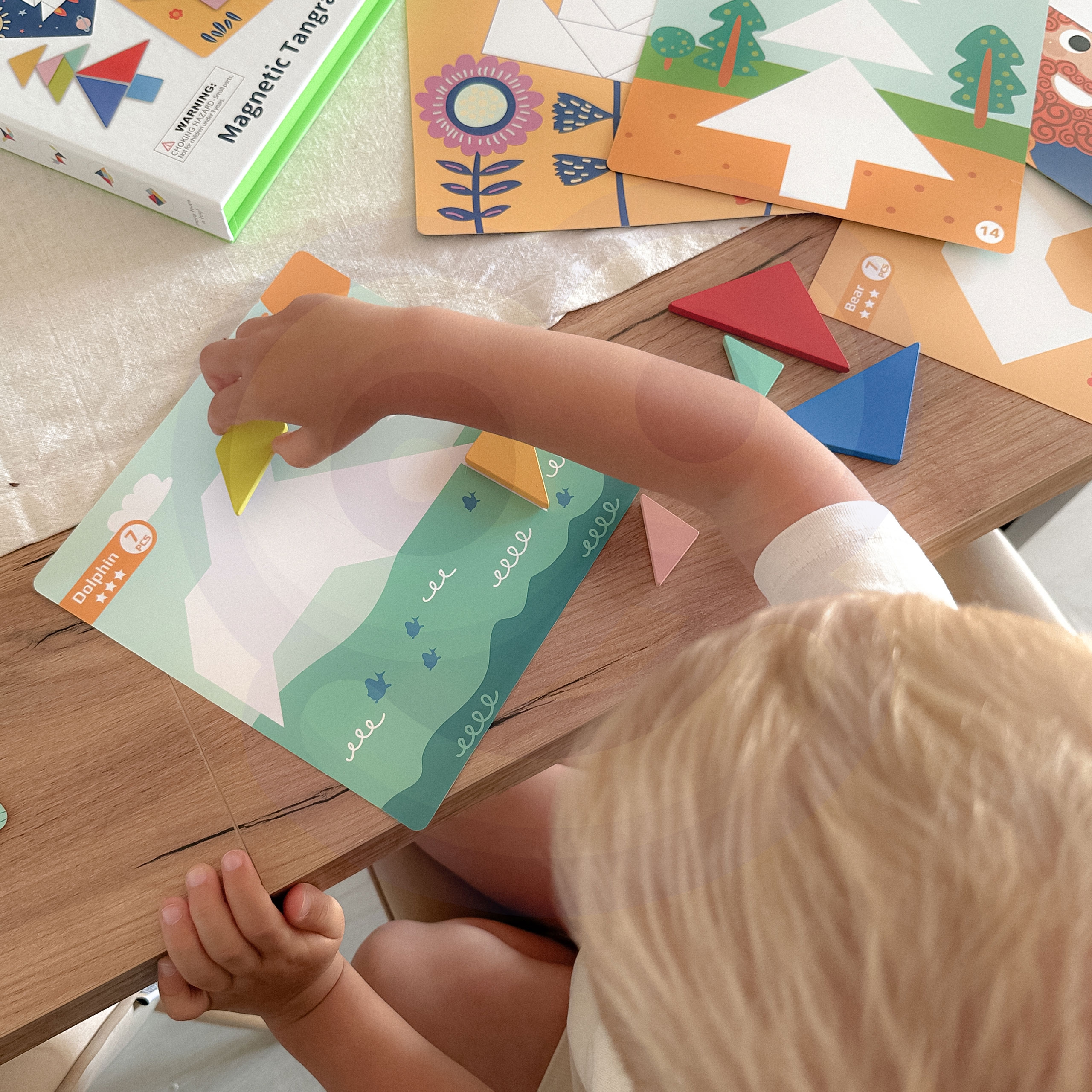 Puzzle tangram układanka dla dzieci nauka kształtów figury kształty 18el.