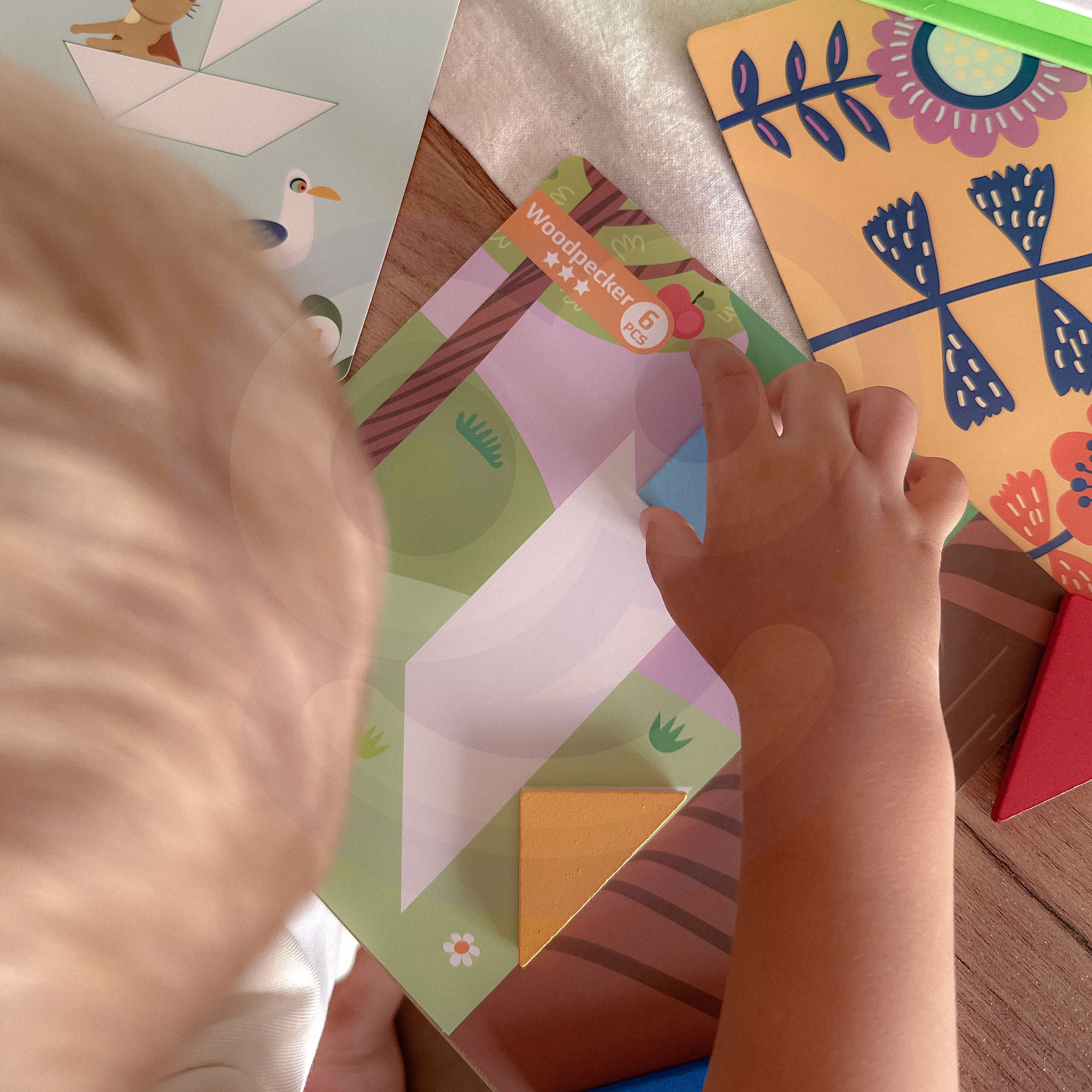 Puzzle tangram układanka dla dzieci nauka kształtów figury kształty 18el.
