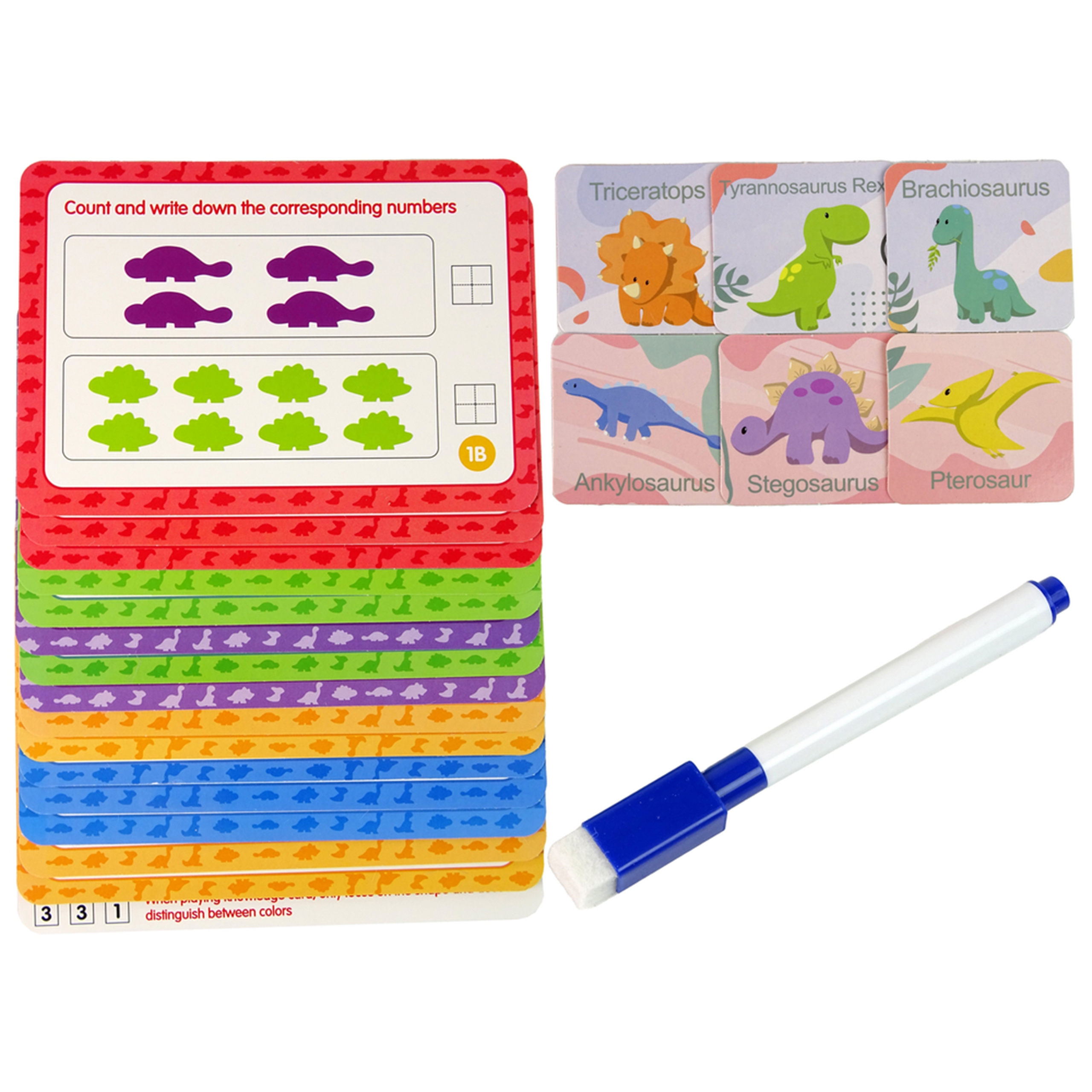 Zestaw edukacyjny nauka liczenia montessori sorter dinozaury 95 el.