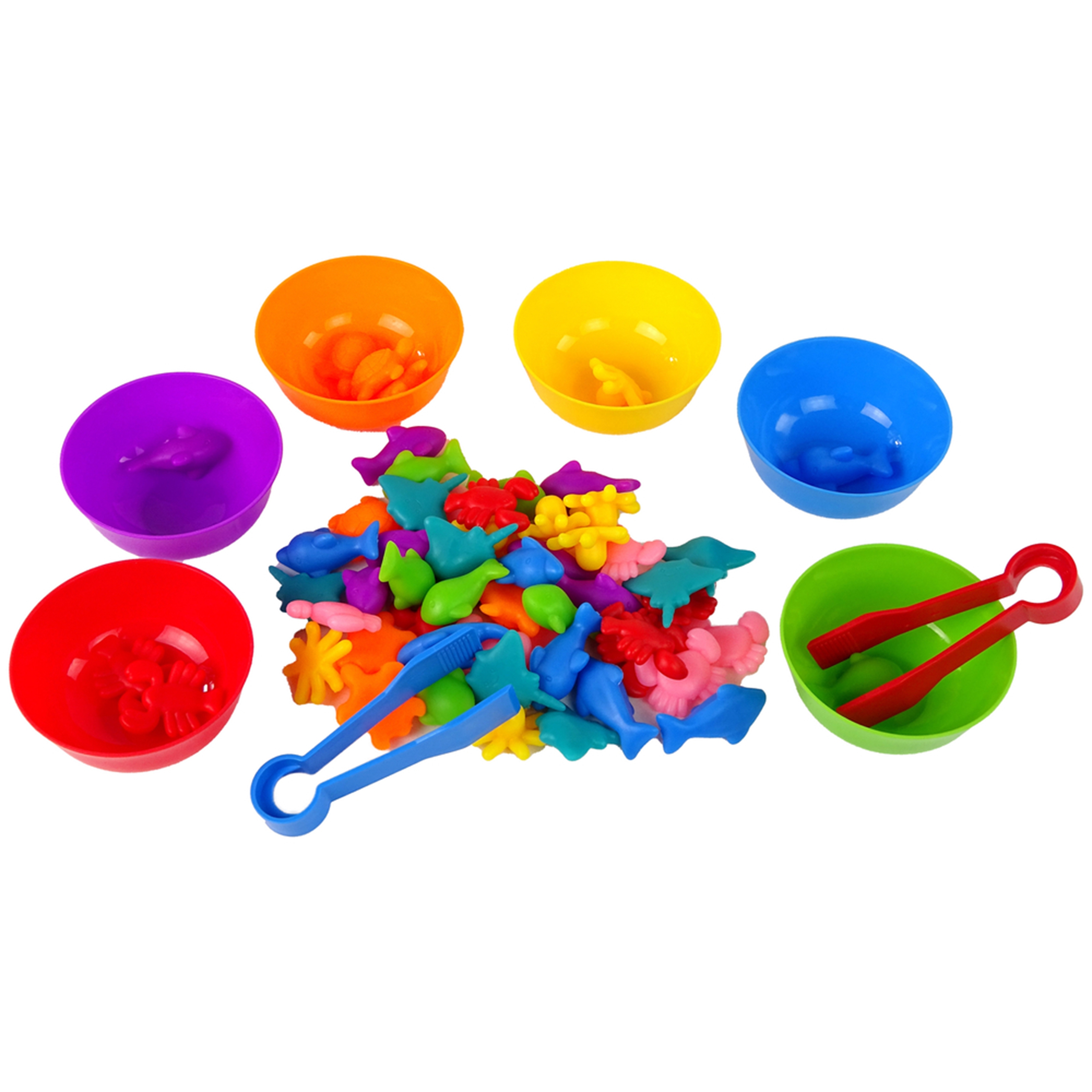 Gra edukacyjna montessori sorter kolorów morska kraina 64 el.