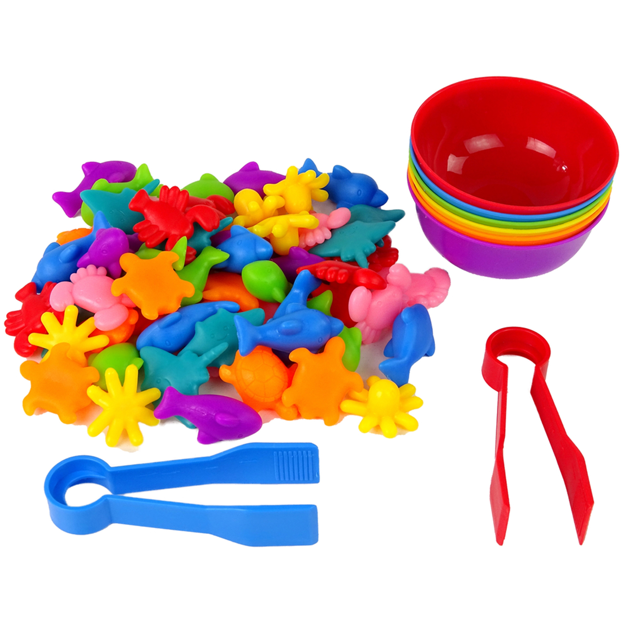 Gra edukacyjna montessori sorter kolorów morska kraina 64 el.