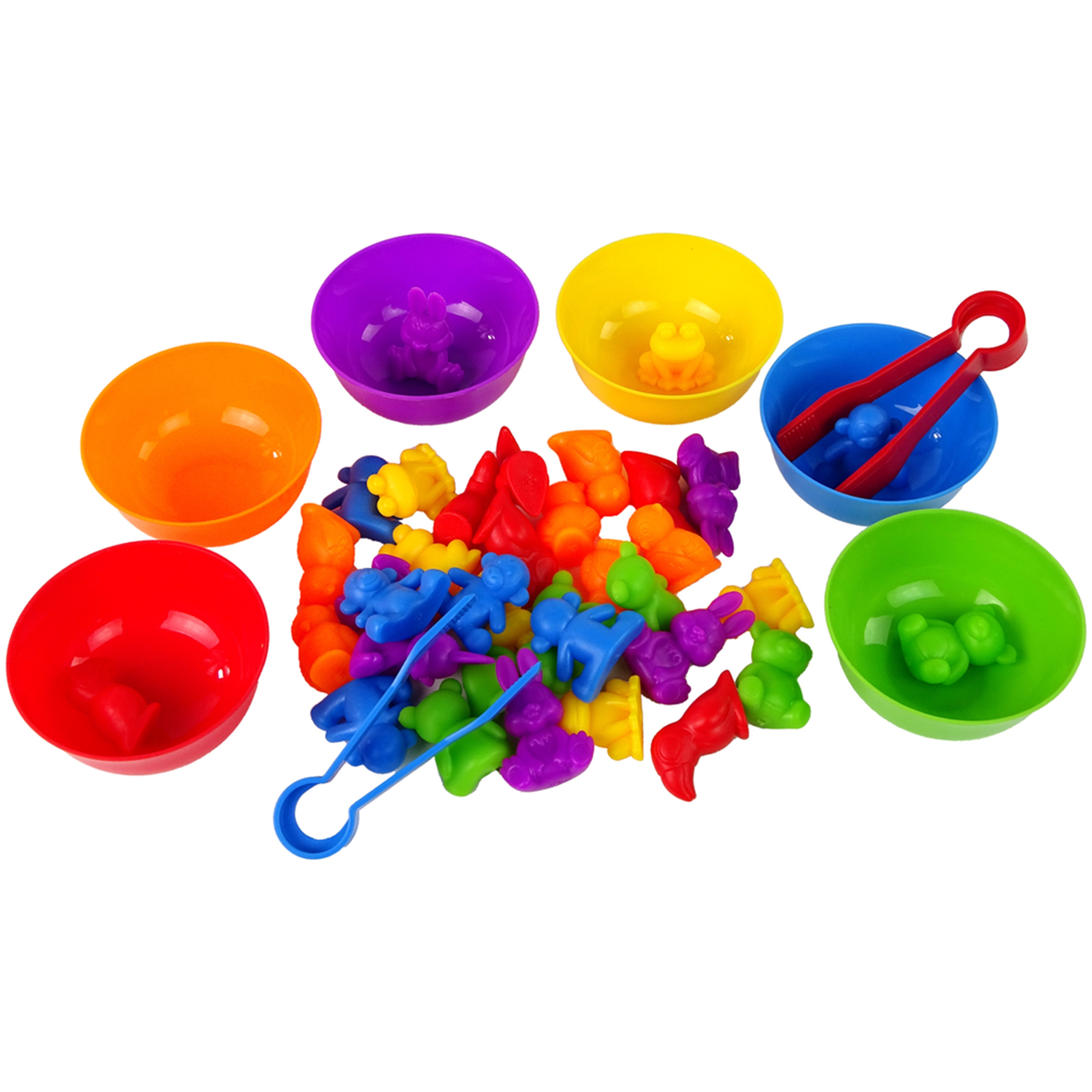 Gra edukacyjna montessori sorter kolorów zwierzęta 44 el.