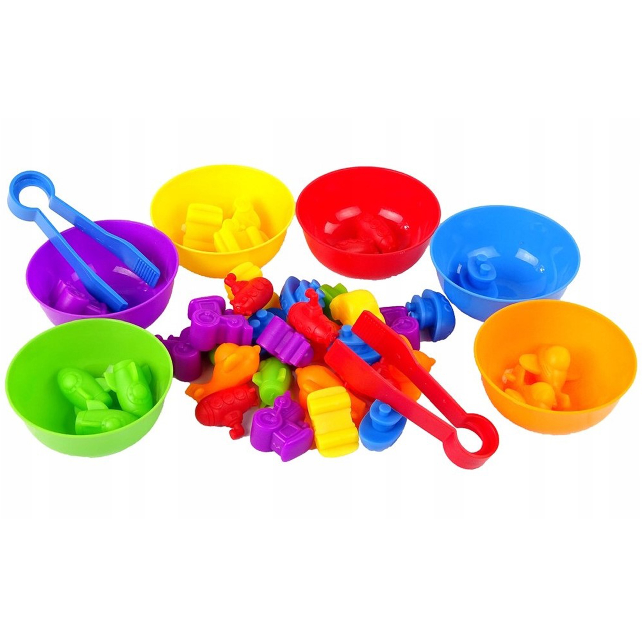 Gra edukacyjna montessori sorter kolorów pojazdy 44 el.