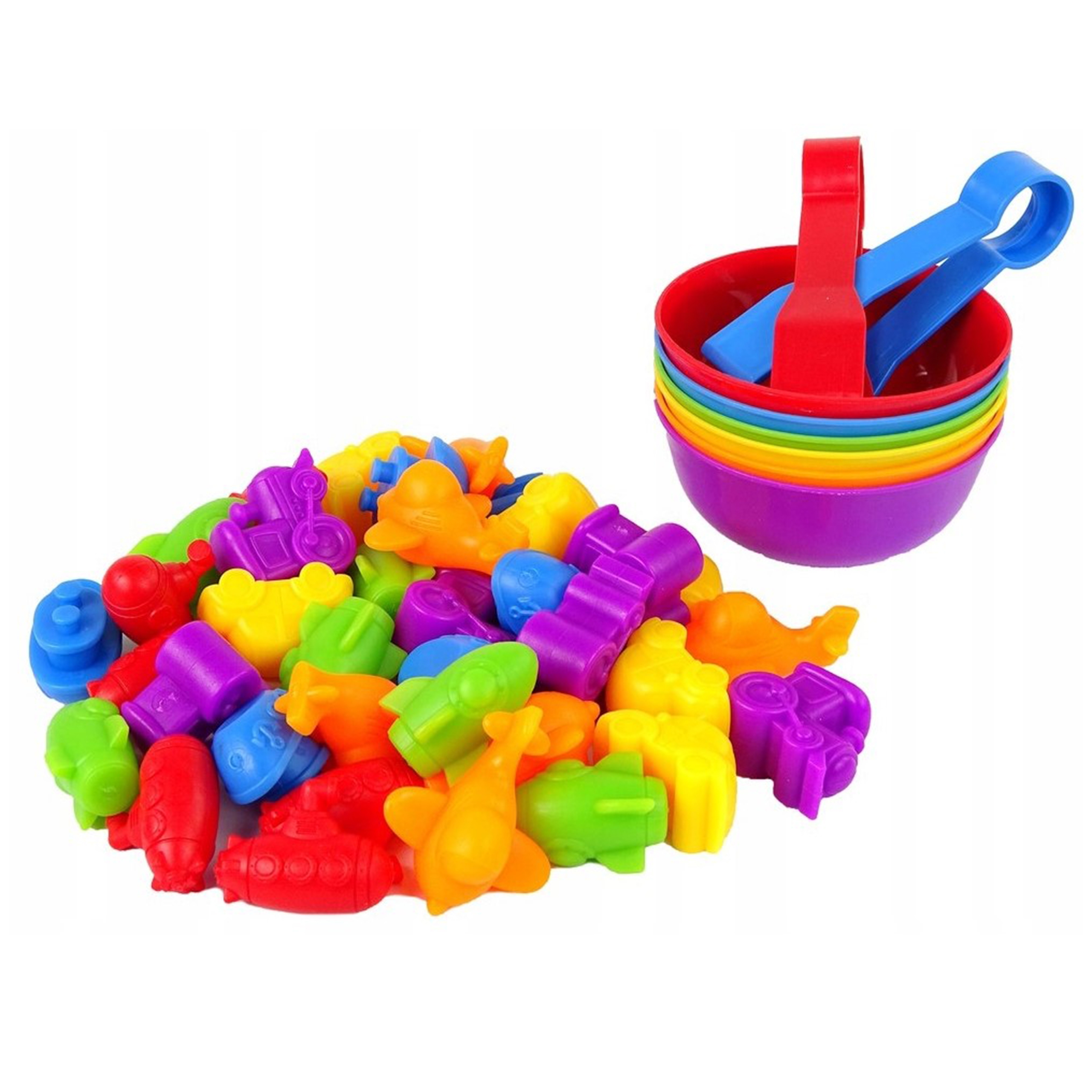Gra edukacyjna montessori sorter kolorów pojazdy 44 el.
