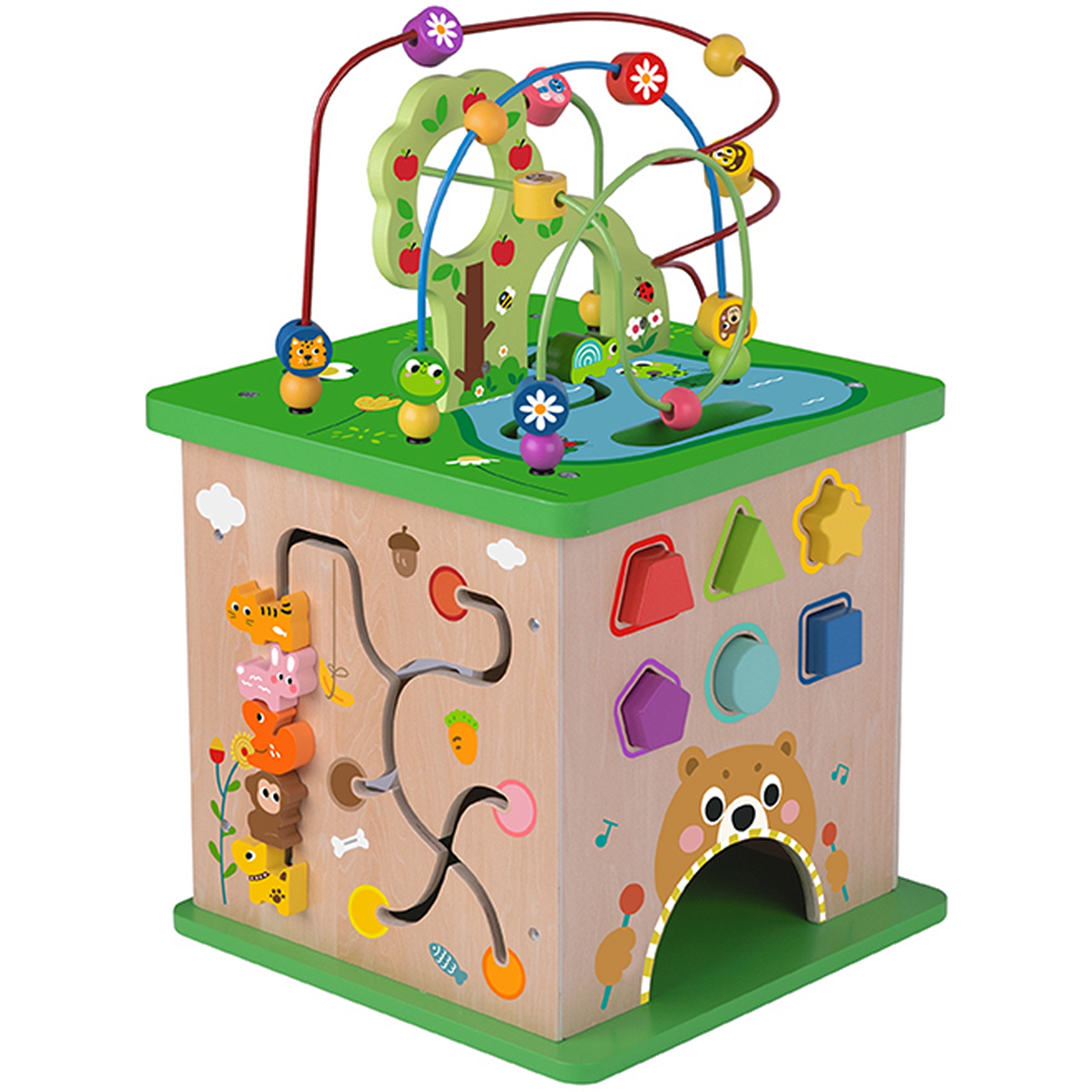 TOOKY TOY Kostka Edukacyjna Sorter Labirynt Przeplatanka Zwierzątka