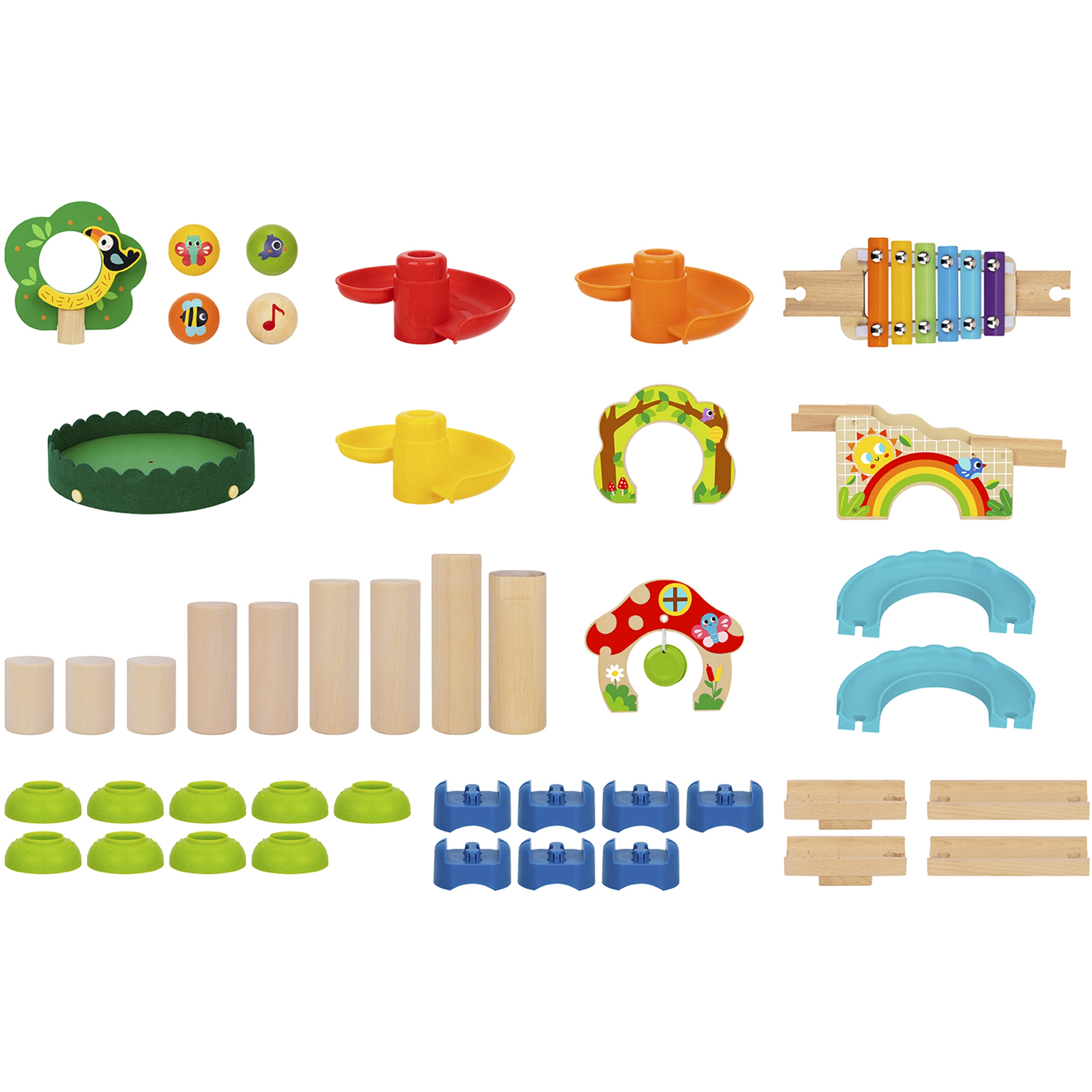 Drewniany muzyczny tor kulkowy kulodrom 44 el. - 13 z 13