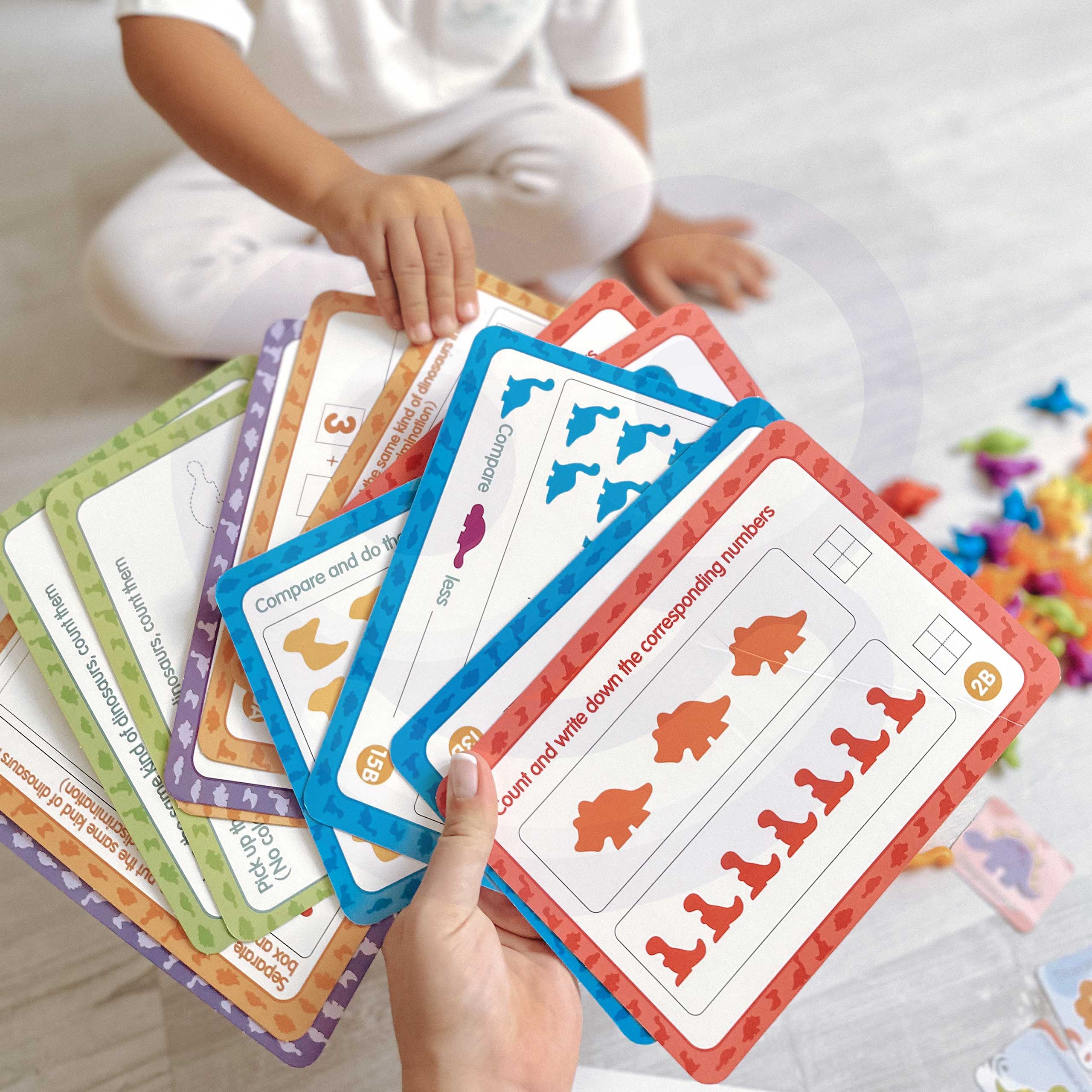 Zestaw edukacyjny nauka liczenia montessori sorter dinozaury 95 el.