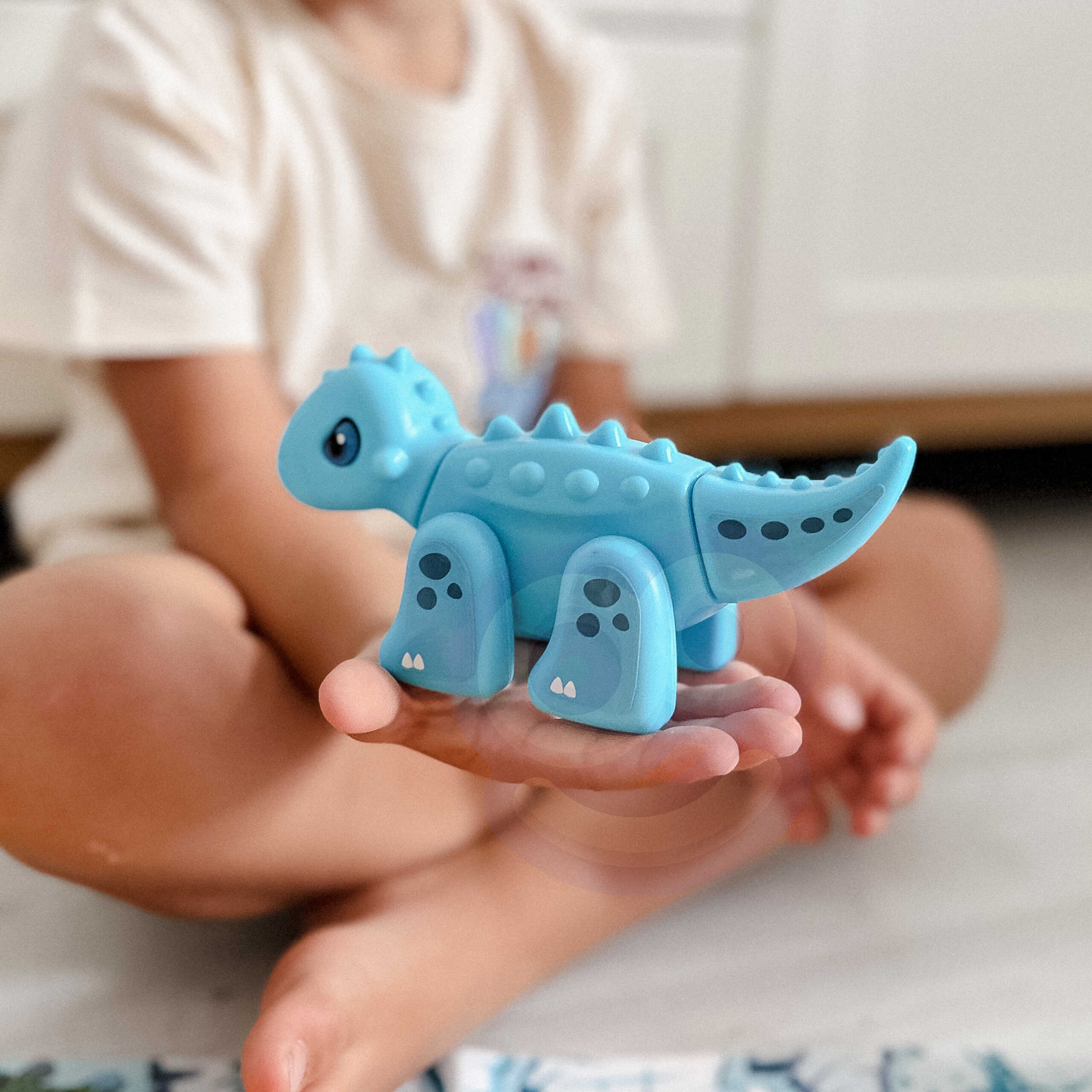 Zestaw konstrukcyjny 2w1 gra planszowa dinozaury + kostka 46 el.