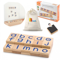 VIGA Set of Wooden Magnetic Letters 40 pieces