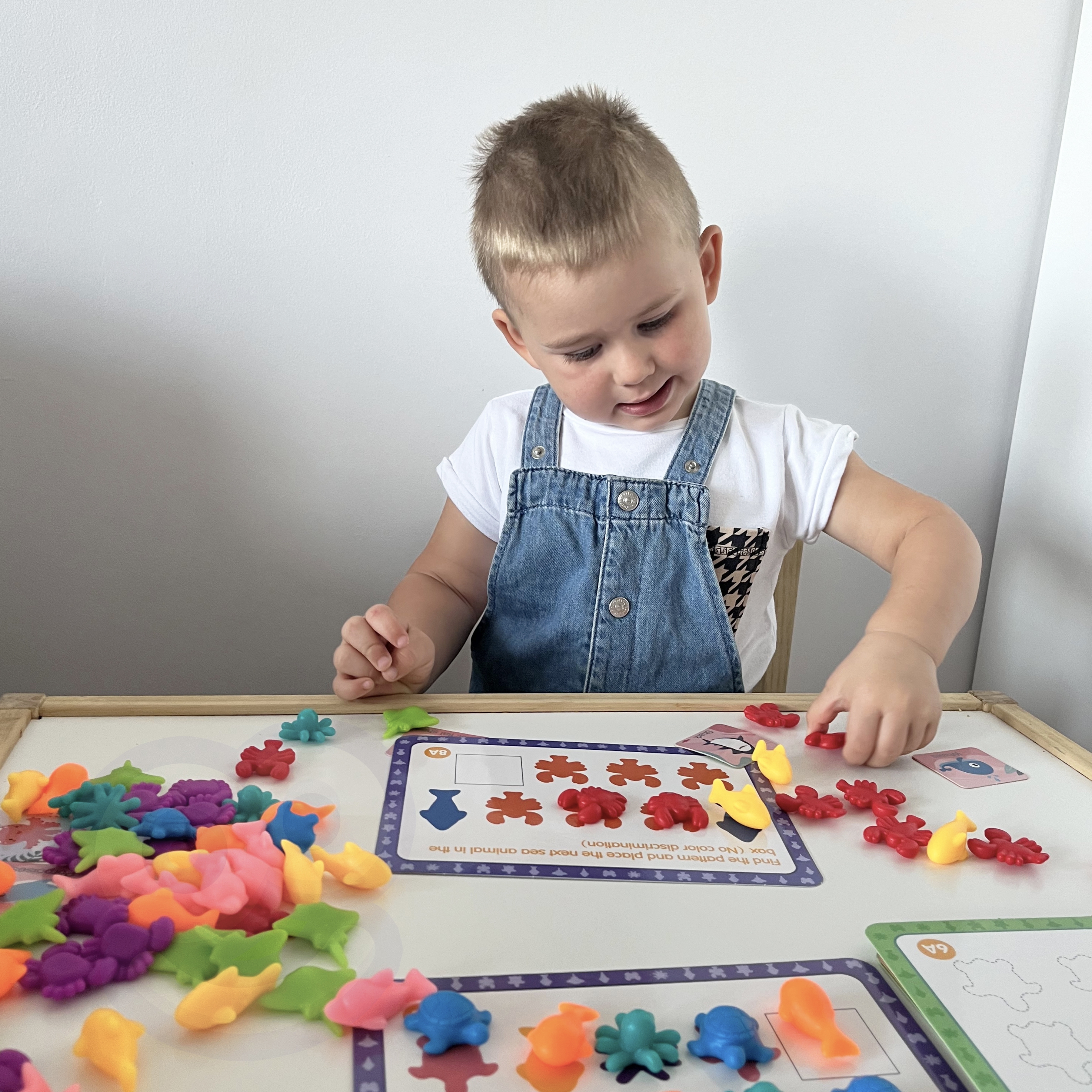 Zestaw edukacyjny nauka liczenia montessori sorter kolorów morska kraina 111 el.