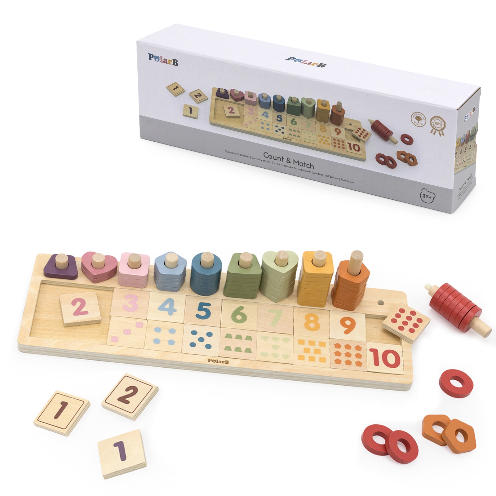 Polarb drewniane liczydło sorter nauka liczb montessori