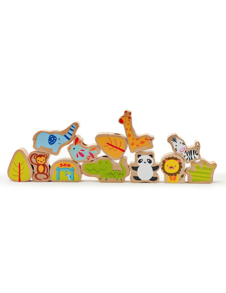 Sznurowanka Dla Dzieci Drewniane Koraliki Dla Dzieci ZOO Classic World