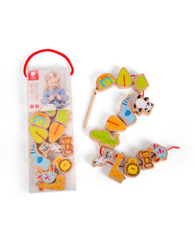 Sznurowanka Dla Dzieci Drewniane Koraliki Dla Dzieci ZOO Classic World