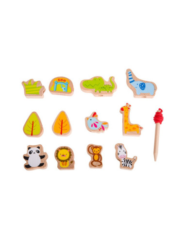 Sznurowanka Dla Dzieci Drewniane Koraliki Dla Dzieci ZOO Classic World