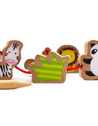 Sznurowanka Dla Dzieci Drewniane Koraliki Dla Dzieci ZOO Classic World