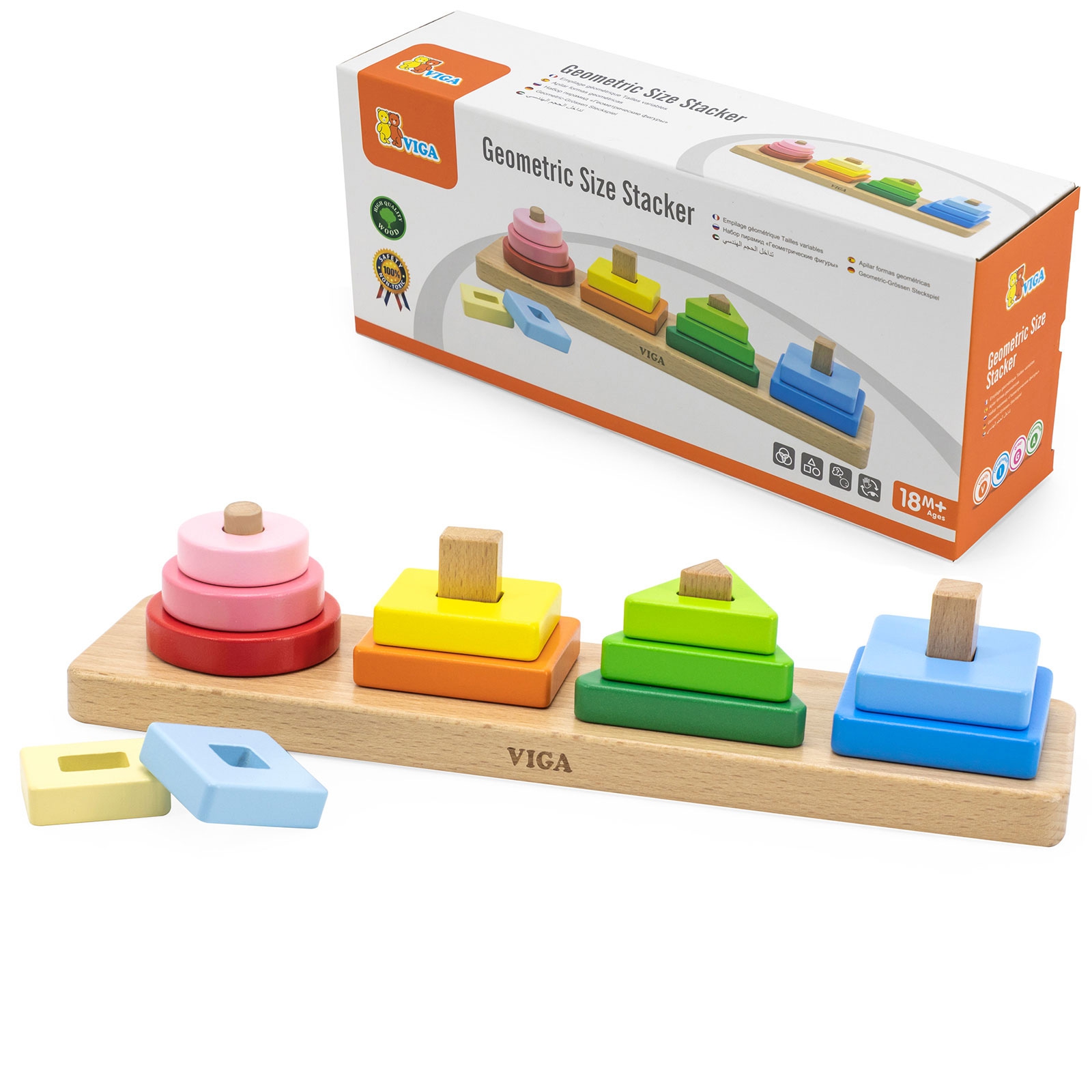 Drewniany geometryczny sorter układanka