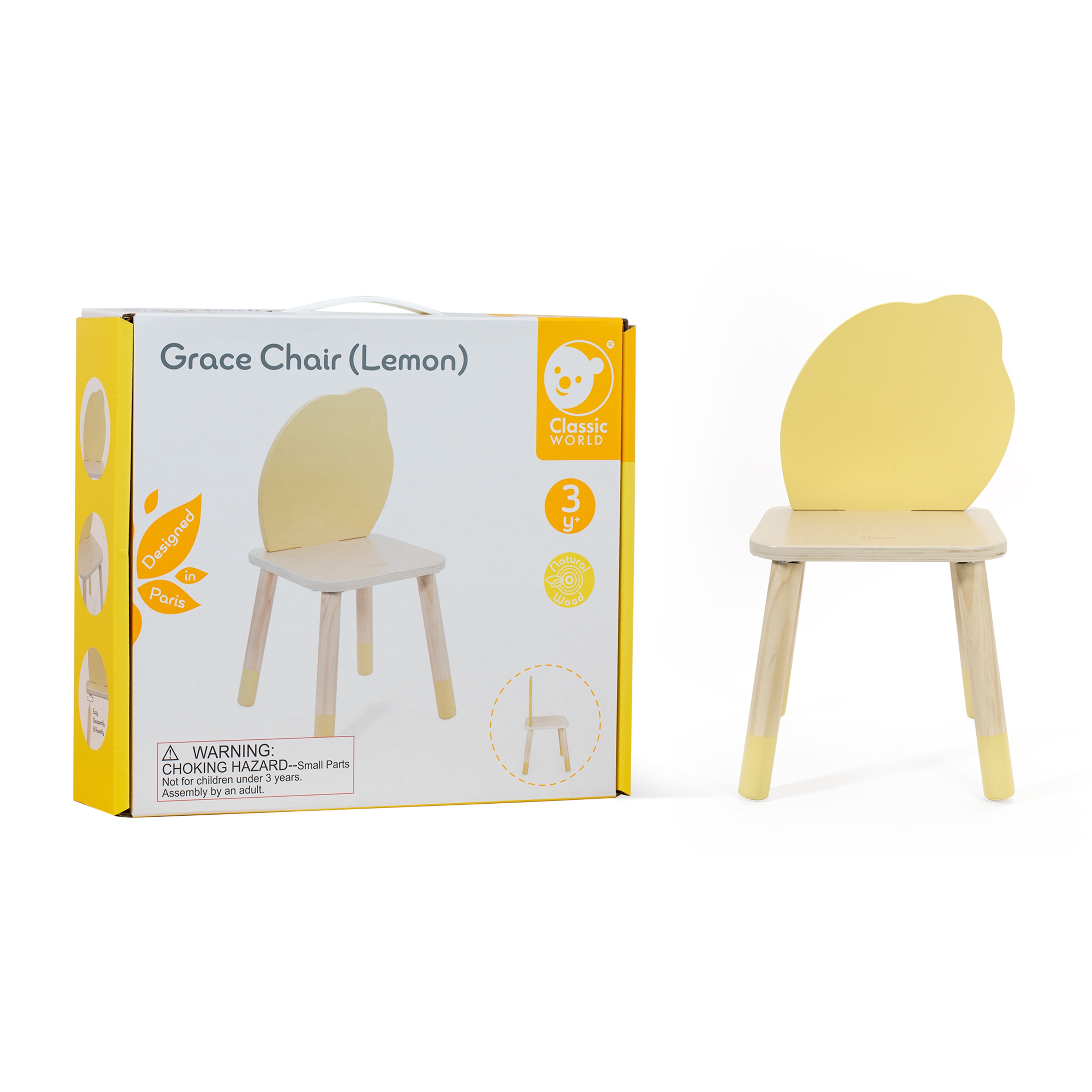 Pastelowe krzesełko grace dla dzieci 3+ (lemon)
