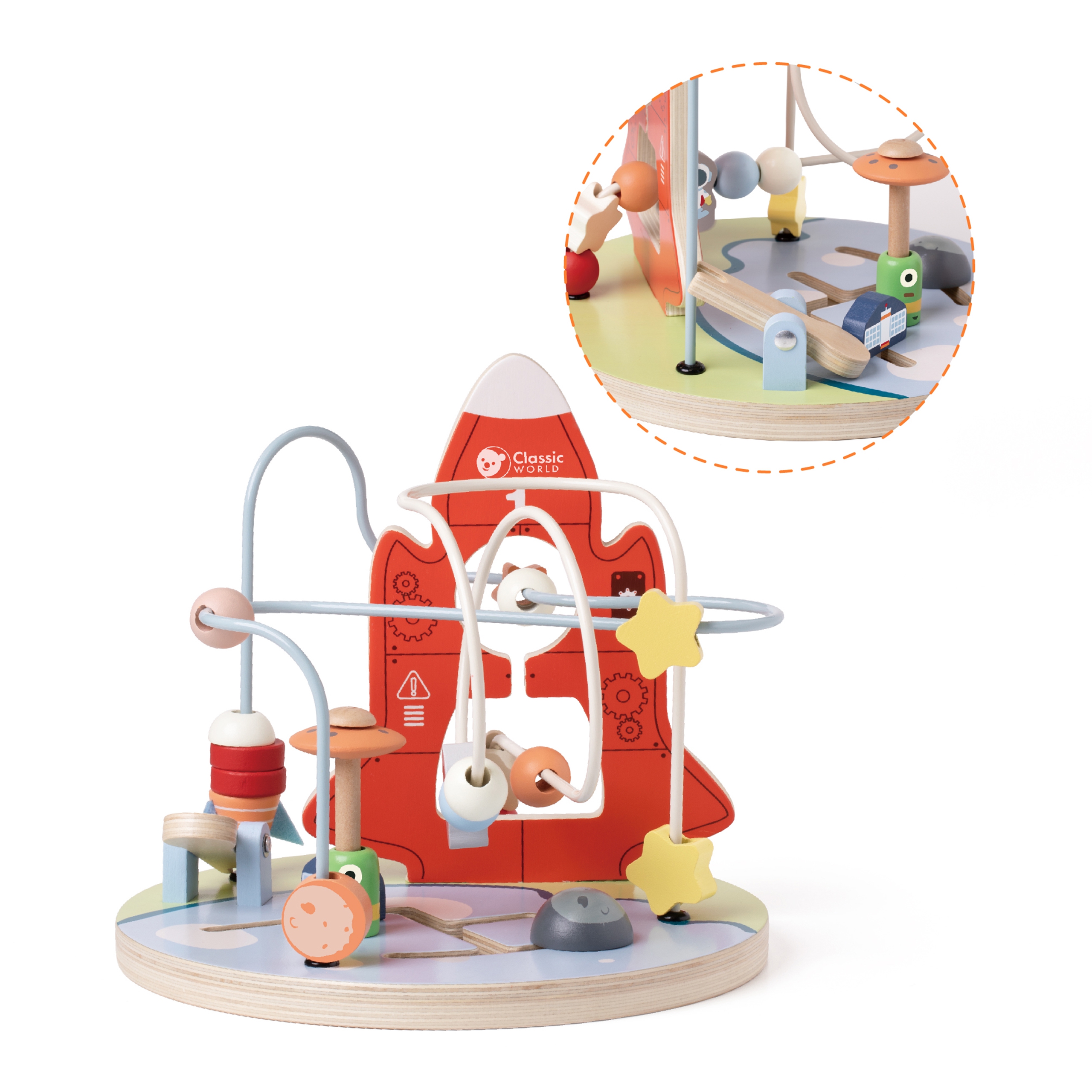 Edukacyjny labirynt przeplatanka space orbits beads 18m+ fsc
