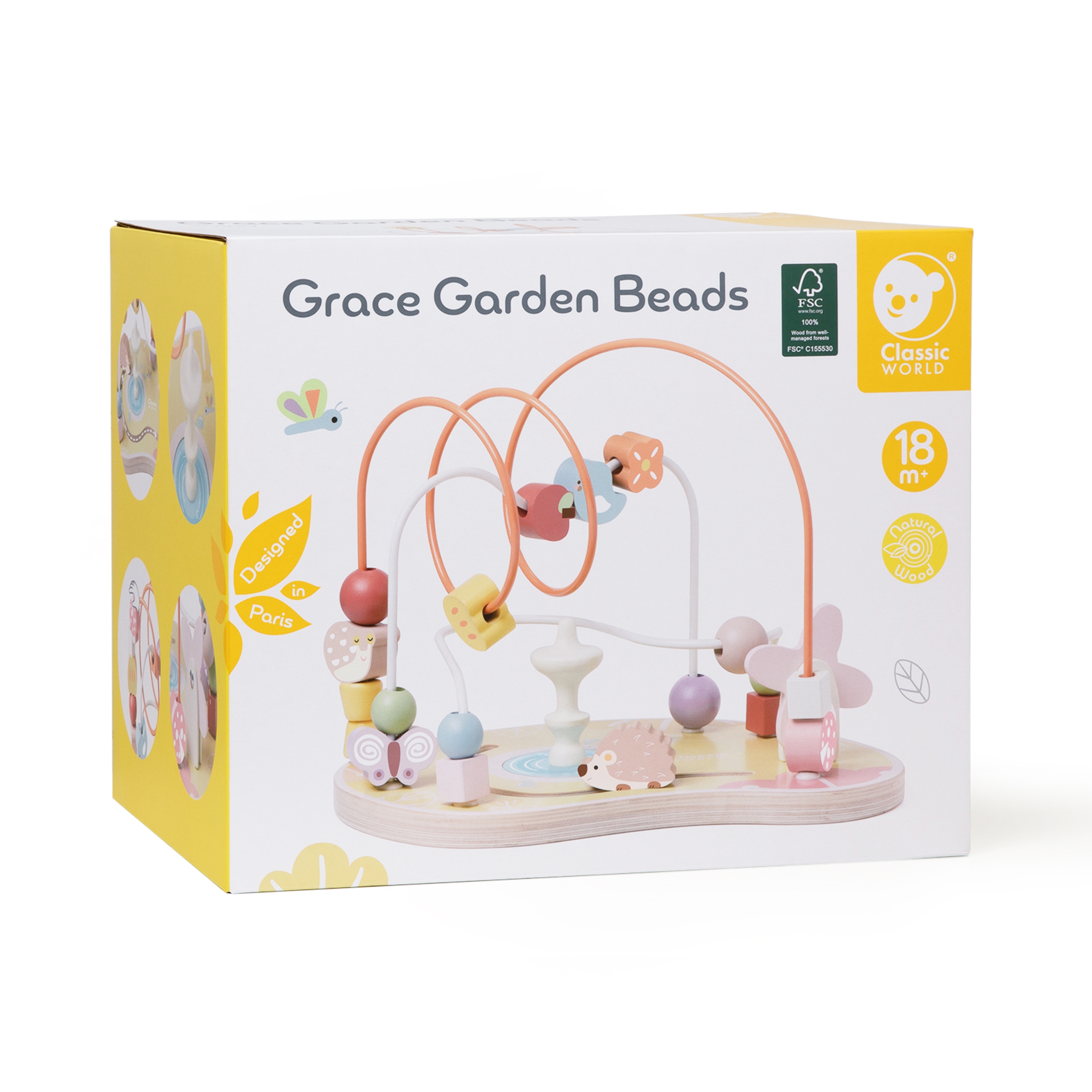 Edukacyjny labirynt przeplatanka grace garden beads 18m+ fsc