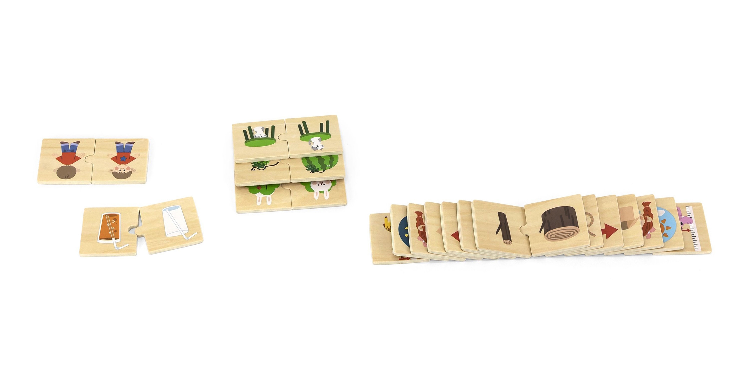 Drewniana układanka puzzle przeciwieństwa