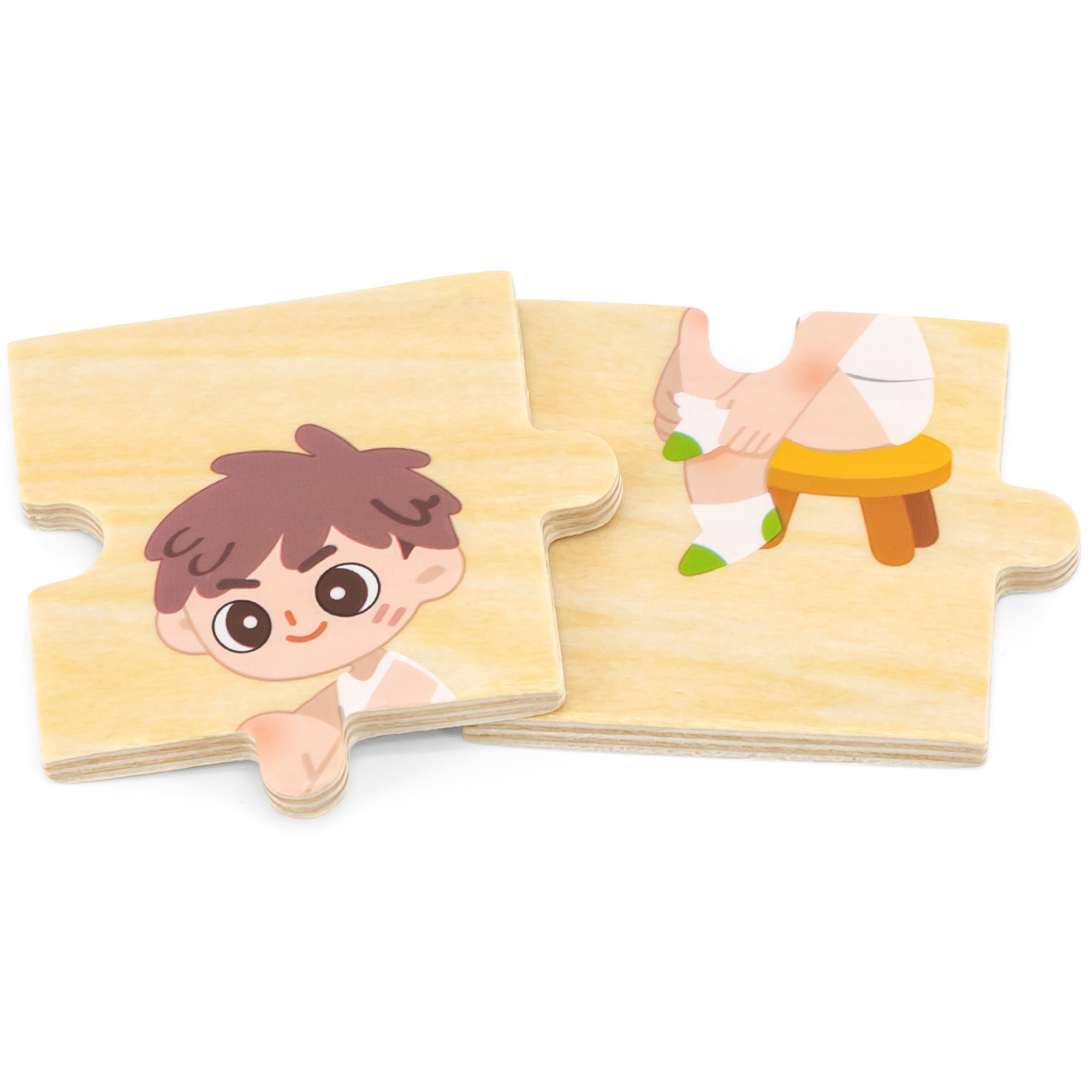 Drewniana układanka edukacyjna dzieci ubieranie puzzle