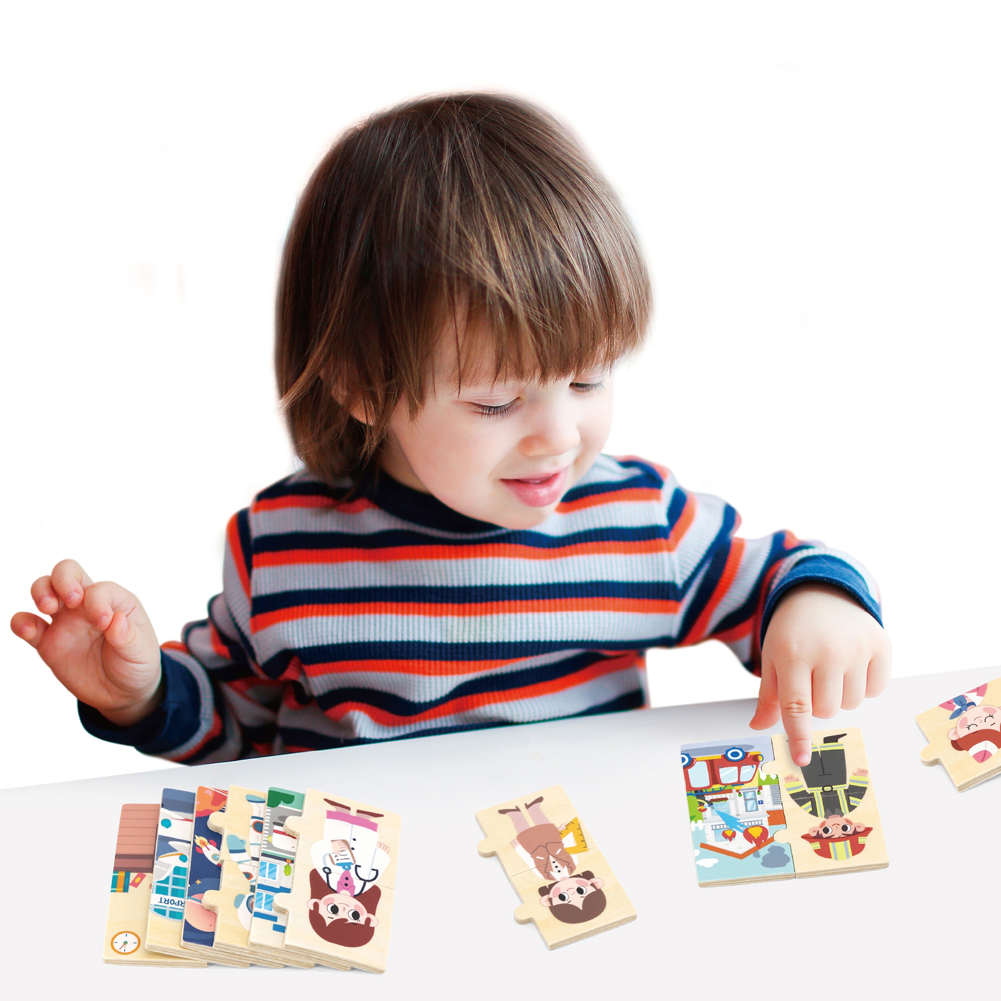 Drewniane puzzle układanka dopasowanie zawodów