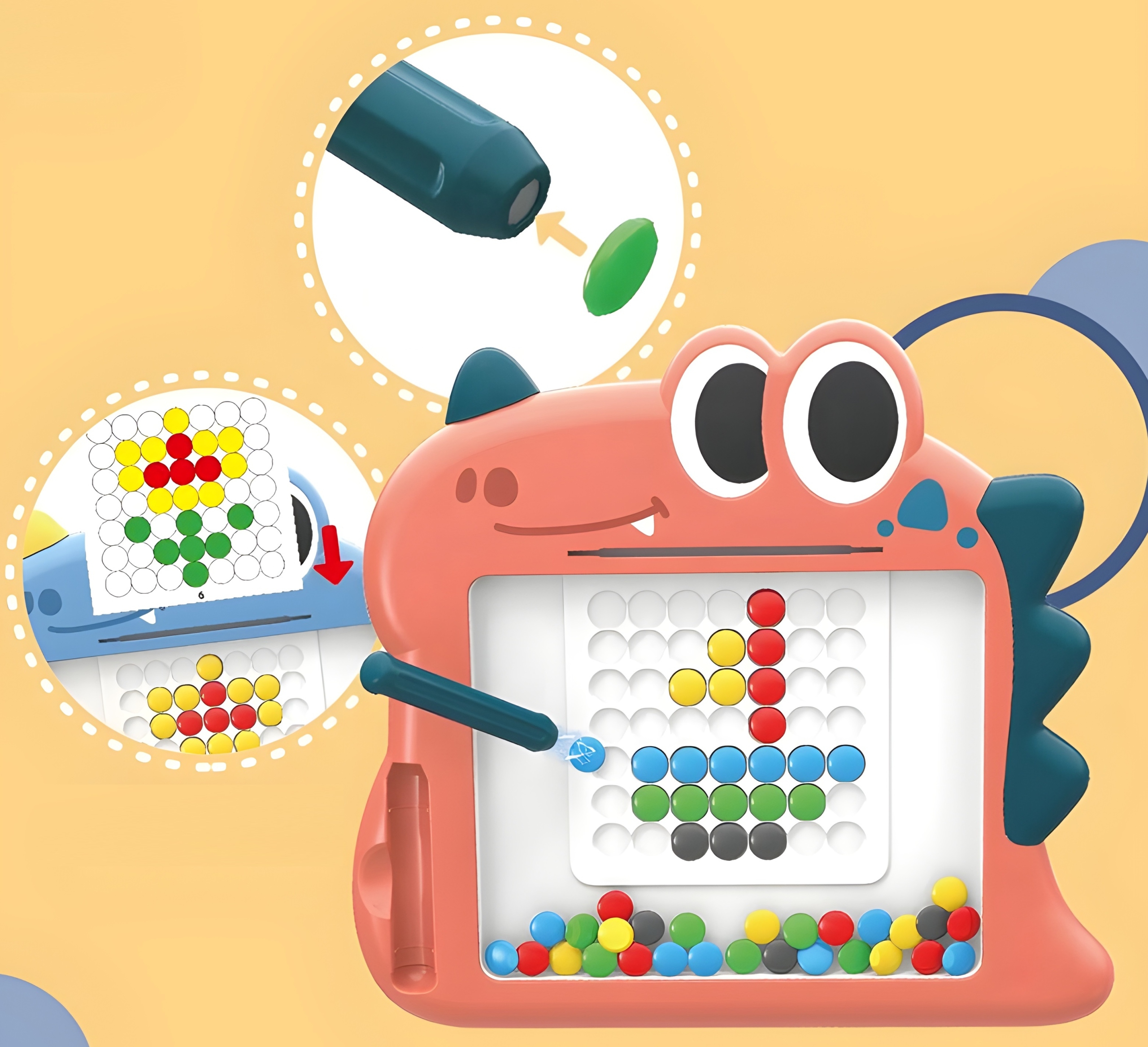 Tablica magnetyczna dla dzieci montessori magpad dinozaur