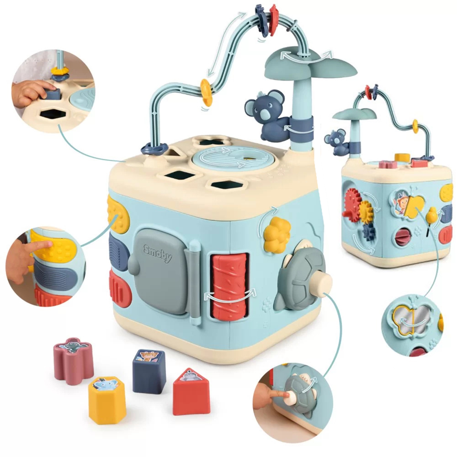 Little sensoryczna kostka aktywności dla dzieci sorter labirynt 13w1