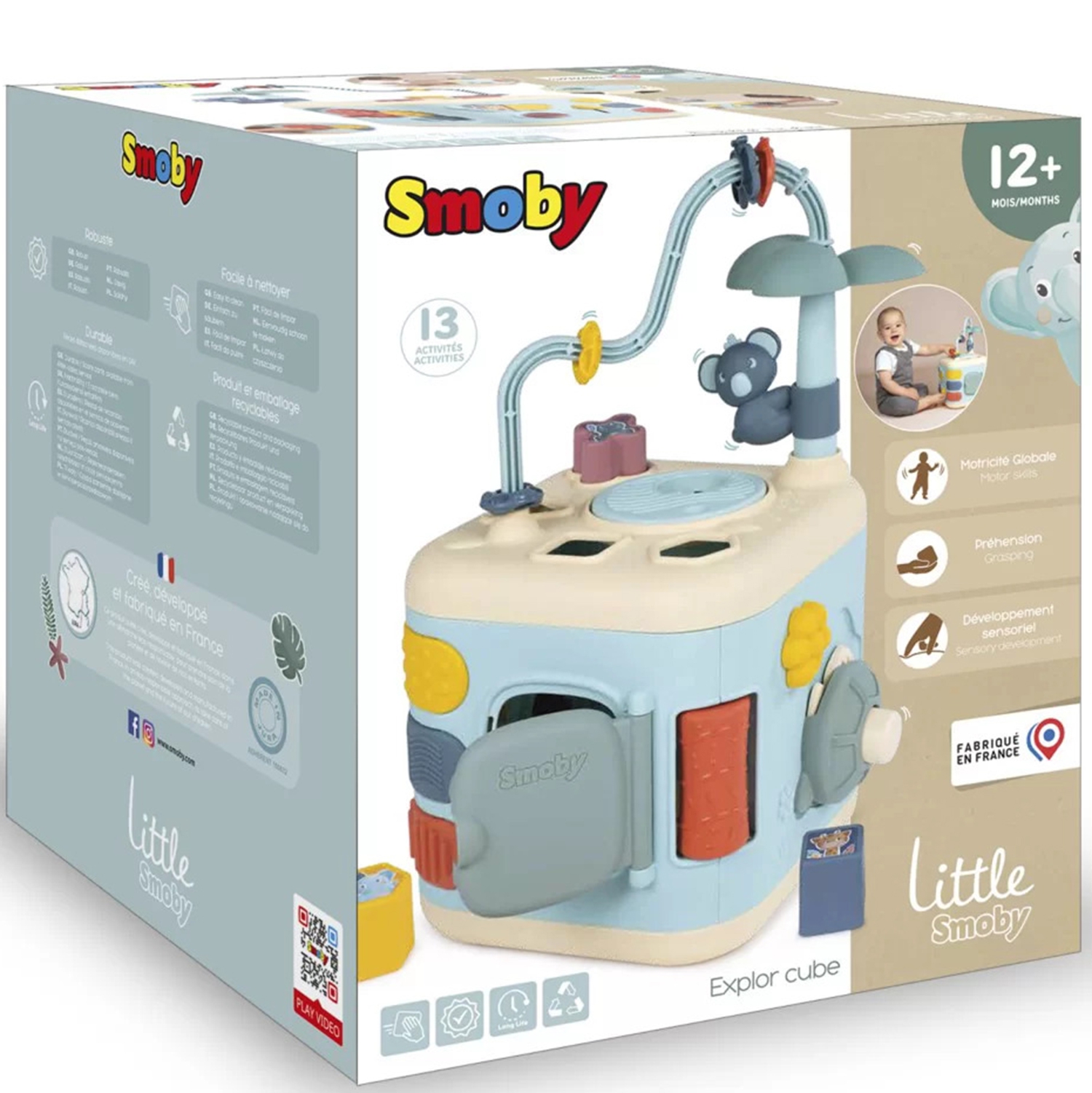 Little sensoryczna kostka aktywności dla dzieci sorter labirynt 13w1