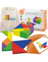 Viga Tangram Drewniana Gra Logiczna Układanka Klocki Łamigłówka