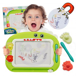WOOPIE Magnetic Colouring Board Zinc Pen + 2 Dinosaur Stamps