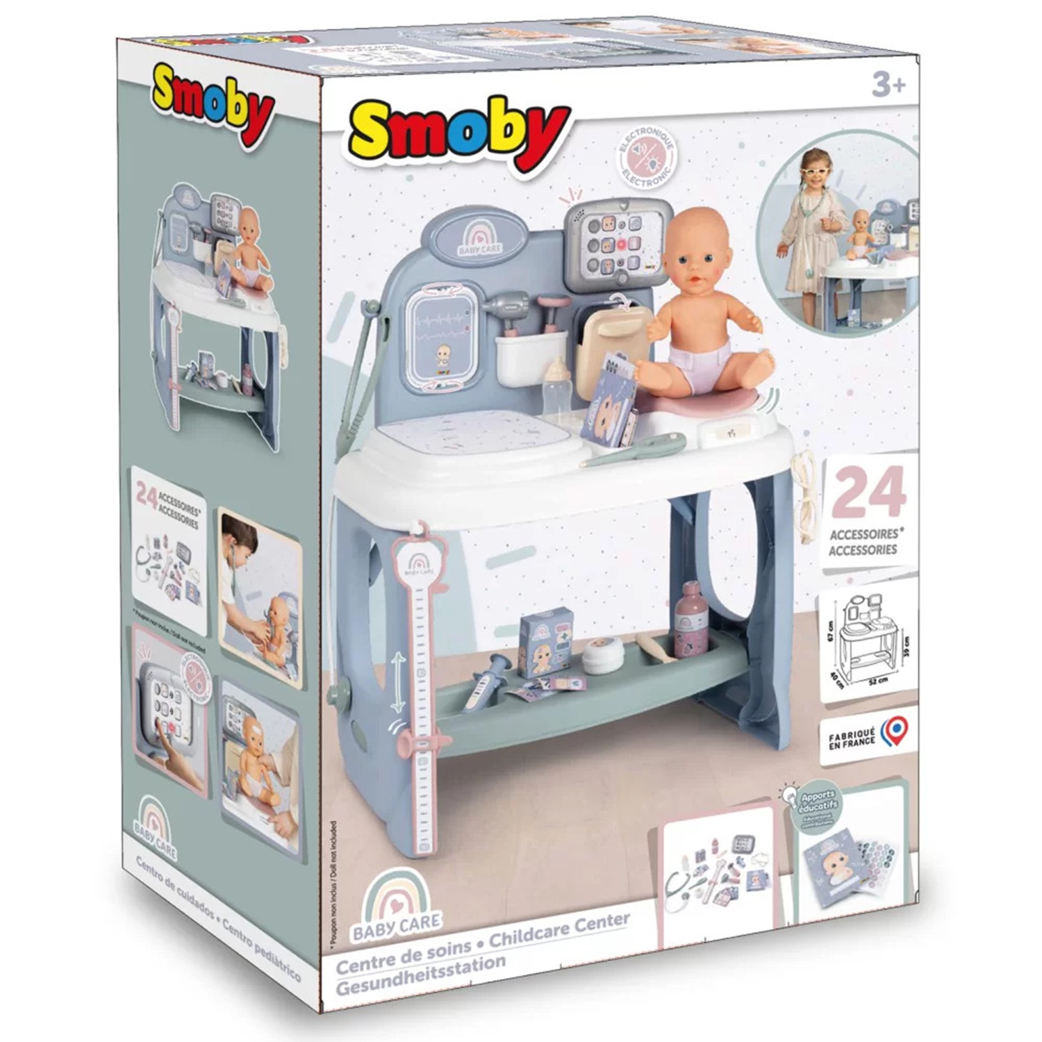 Baby care centrum medyczne opieki dla lalek z elektronicznym tabletem + 24 akc.