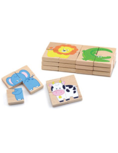 Drewniane Puzzle Magnetyczne Zwierzęta Układanka Viga Toys 2