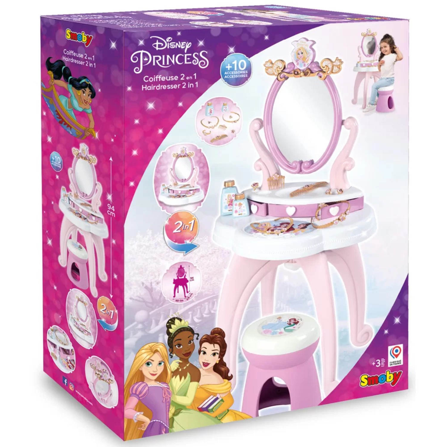 Disney princess toaletka 2w1 + 10 akcesoriów
