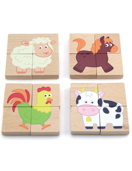 Drewniane Puzzle Magnetyczne Zwierzęta Układanka Viga Toys
