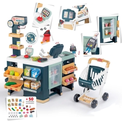 Smoby Maximarket Trolley Electronic Cash Register with Scale Scanner and Refrigerator