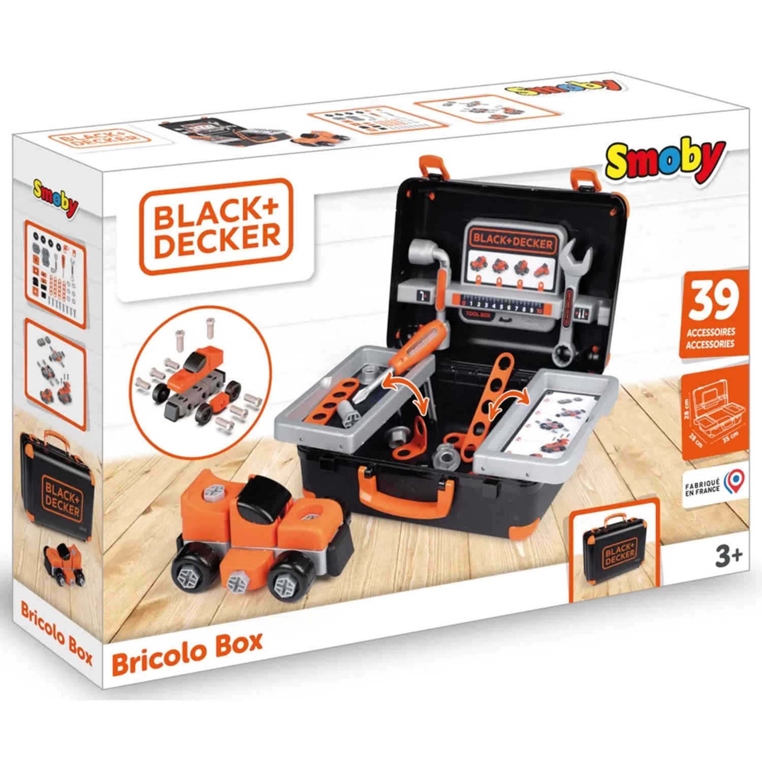 Black &amp; decker walizka z narzędziami + samochód w częściach
