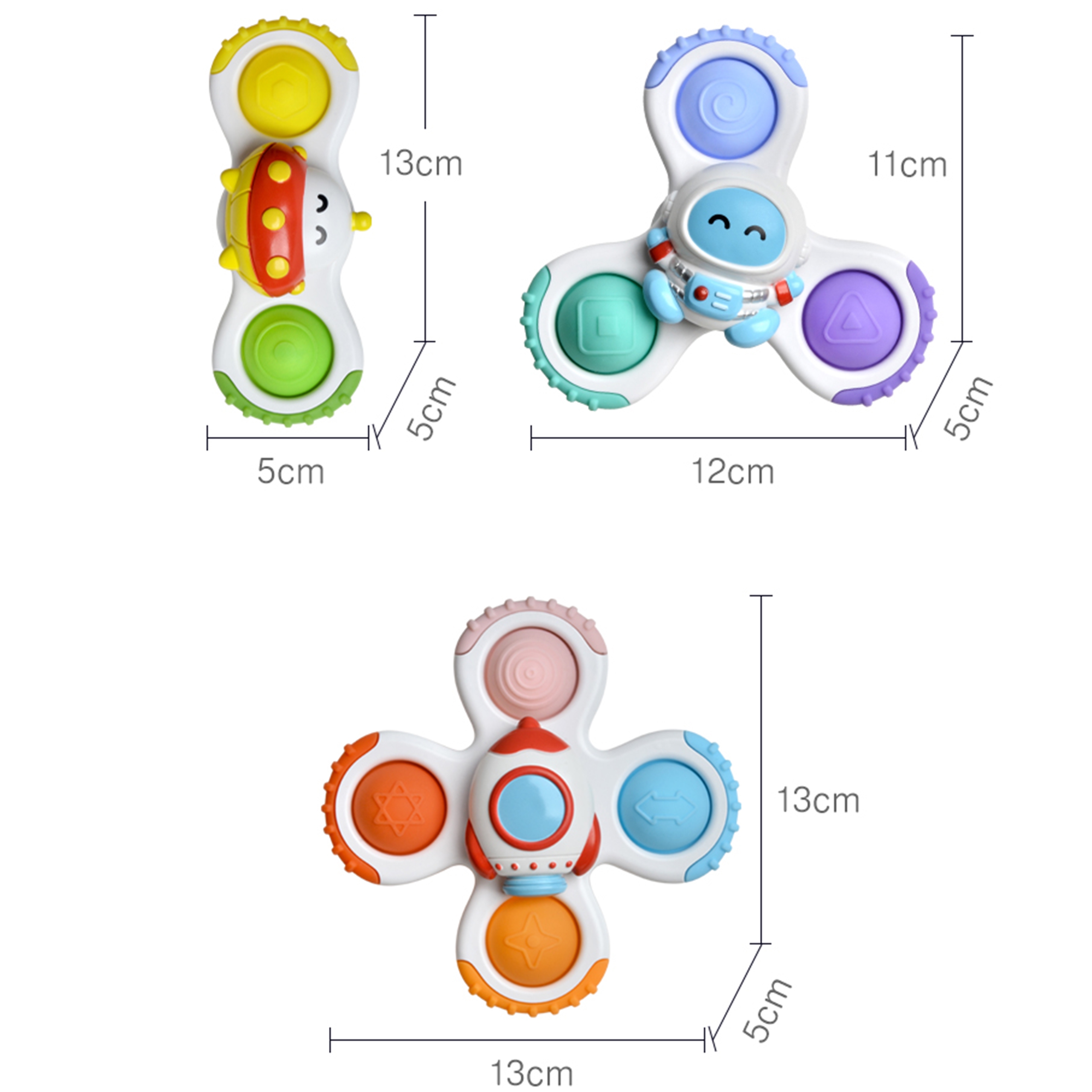 Spinner zabawka sensoryczna rakieta kosmita ufo 3 szt.