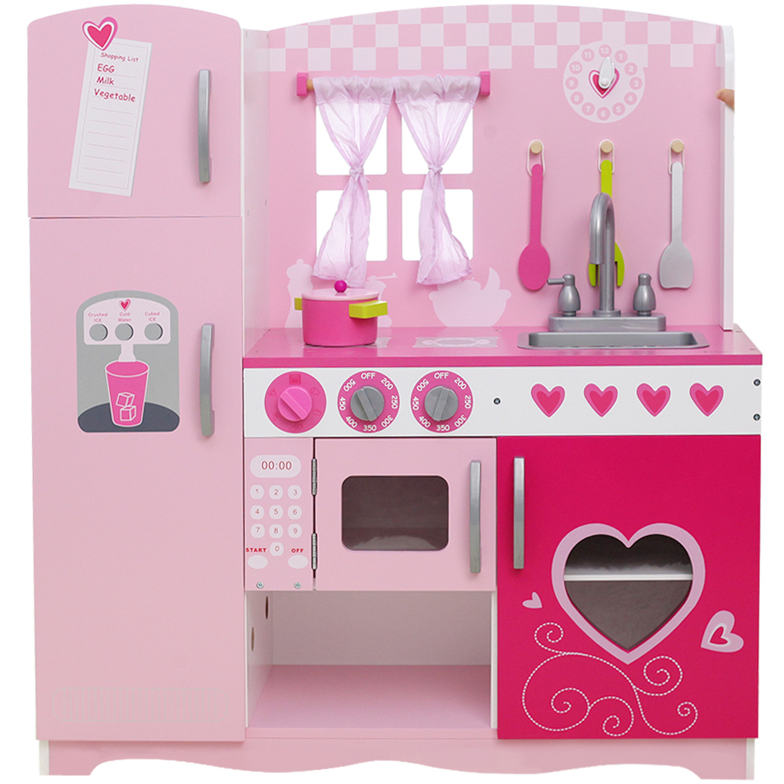 Duża drewniana kuchnia dla dzieci vintage pink xxl